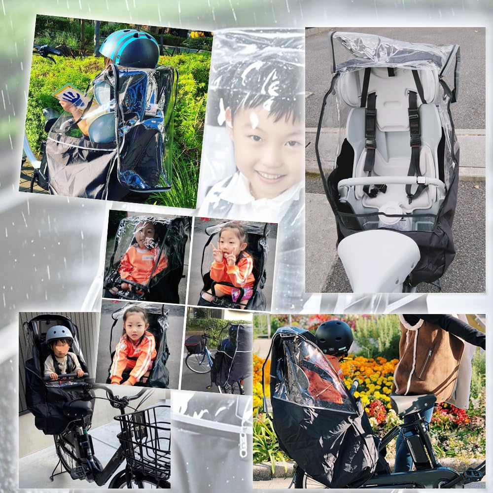 Renjzle Bicycle Rain Child Increased Easy To Get On and Cold Rain Durable and Hard To Deform Cover, Rear, Seat, Waterproof, Nylon, Durability, Off,