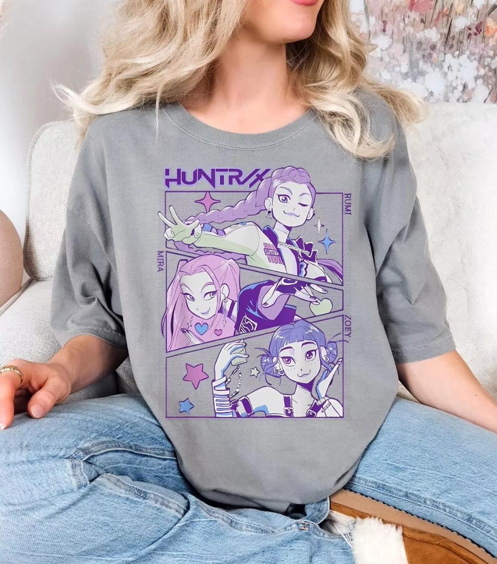 

Kpop Demon Hunters Tshirts Kpop Shirt Jinu Manga Shirt Kpop Huntrix T-Shirt Graphic Short Sleeve Shirt Unisex Women Men Summer 4XL