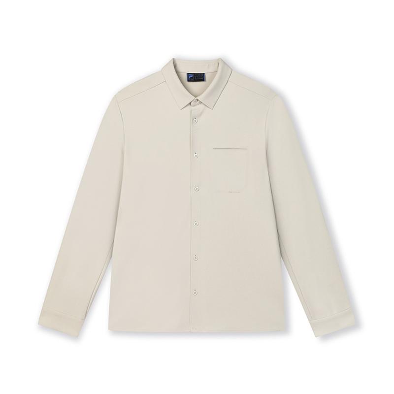 

Fila Универсальная вязаная рубашка-поло с длинным рукавом Мужские топы Полынь-серый F11M512401FBG XXL