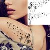13 Sheets Black Dandelion Temporary Tattoos For Women Men Realistic Tattoos Sticker Fake Flying Birds Butterfly Flower Tatoos Paper Decoration