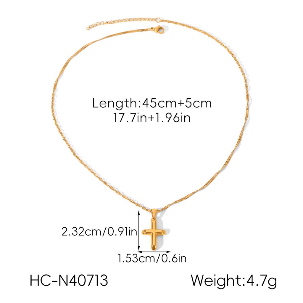 Stainless steel pendant necklace cross necklace women's sweater chain light luxury high-end titanium steel jewelry