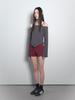 VISUS Fold Over Shorts_Burgundy