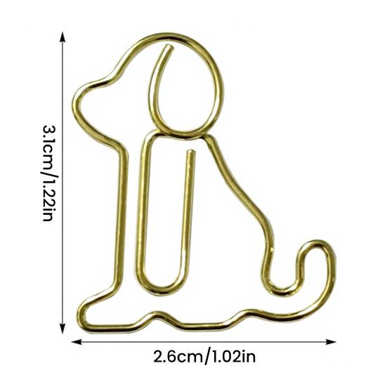 Yousheng 50Pcs Christmas Paper Clips Dog Shape Non-bending Metal Clips Office School Desk Organizing Cards Document Fasteners