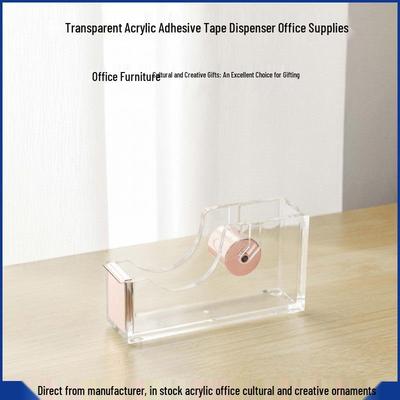 Transparenter Acryl-Klebebandabroller & -schneider - Schreibtisch-Bürobedarf, Kreatives Geschenk für Schüler