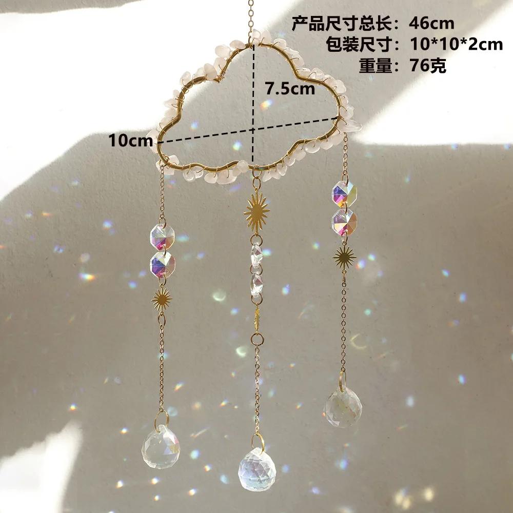 Natural  Crystal Sun Catchers Home Decor Cloud Crystal Wind Chimes Room Outdoor Garden Hanging Decorations Home Decor Items Gift