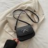 Simple Solid Color Bow Decoration Women Shoulder Bag For Daily Casual