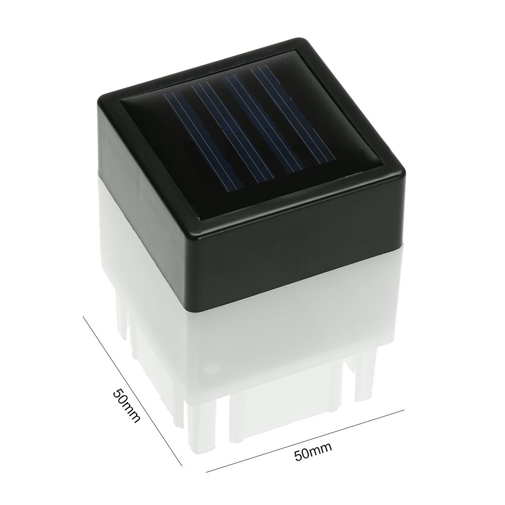 Outdoor Solar LED Lamp Square Column Head Light Waterproof LED Solar Light Stairs Fence Yard Garden Lantern Sunlight Street Lamp