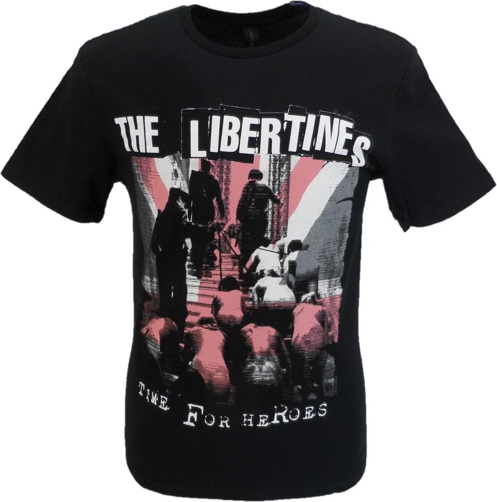 Unisexs Black Official The Libertines Time For Heroes Flag T Shirt S