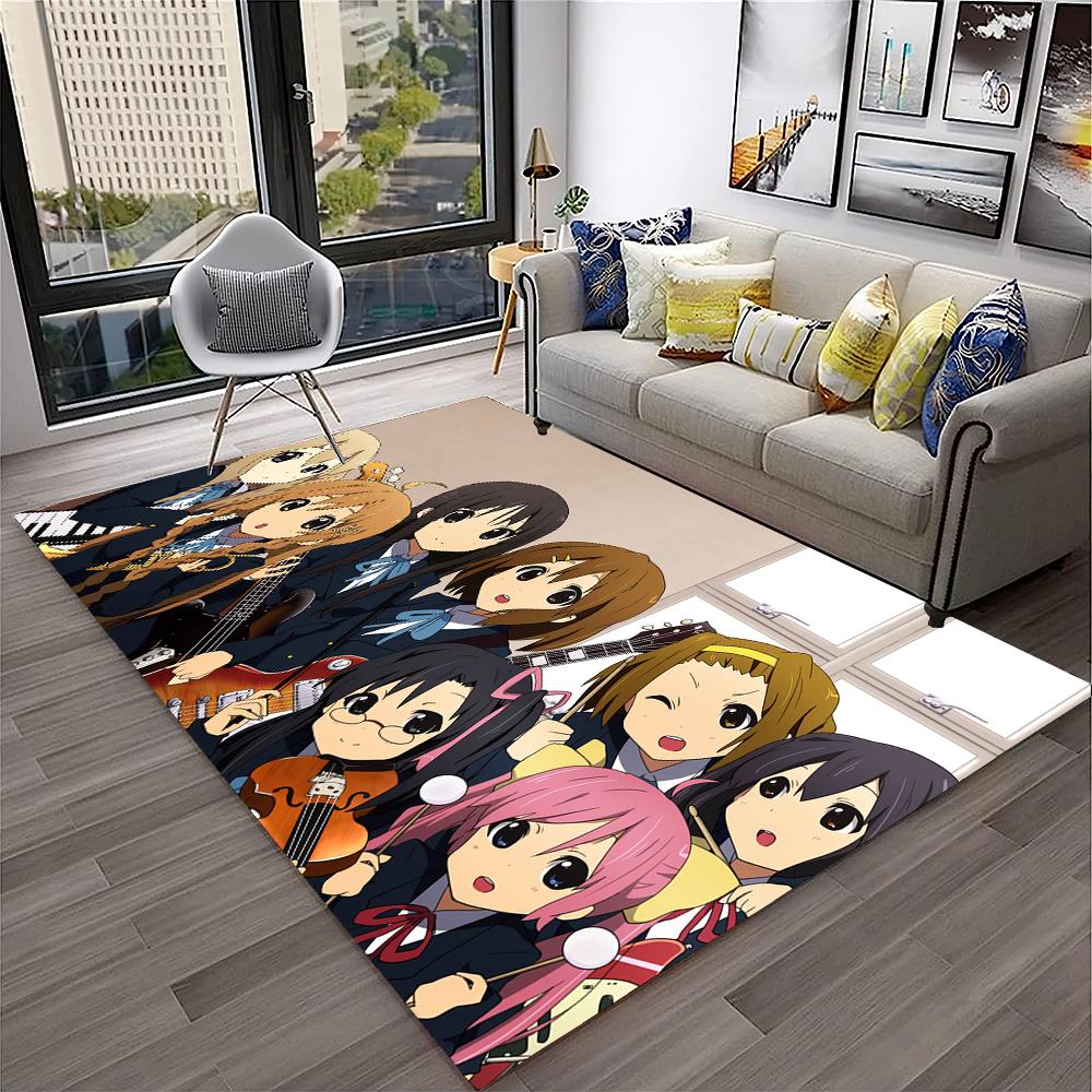 Kawaii Girls K-ON Cartoon Cute Lolita Carpet Rug for Home Living Room Bedroom Sofa Doormat Decor,kid Area Rug Non-slip Floor Mat