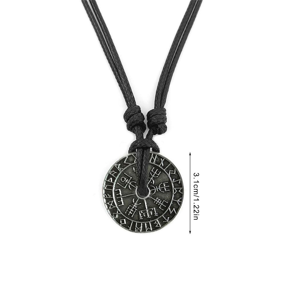 Halskette mit Anhänger mit hohler Rune im nordischen Stil, verstellbare Kette, Choker, ethnischer Anhänger, Schlüsselbeinkette, Schmuck für Männer und Frauen