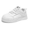 Men's Trendy White Breathable Skate Shoes - Spring 2025 Versatile Thick Sole Sports Casual Dad Sneakers.