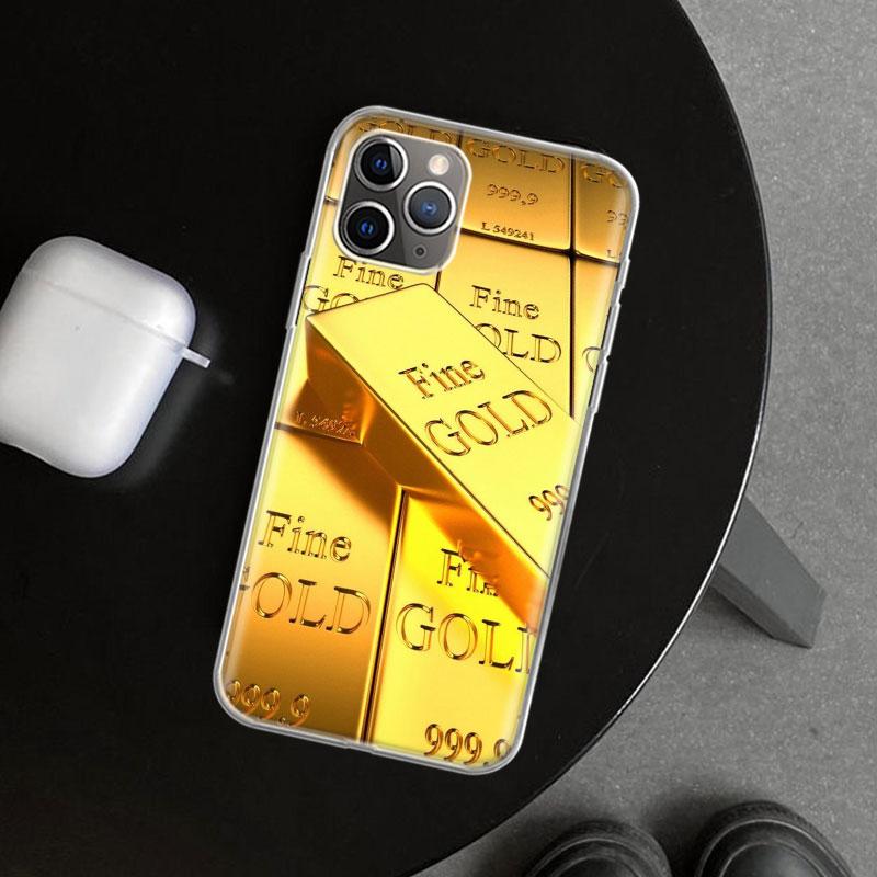 Fine Gold Pattern Printing Phone Case Cover for iPhone 11 12 13 Mini 14 15 Plus 16 Pro Max 17 Air 7 8 + SE Art Customized Fundas