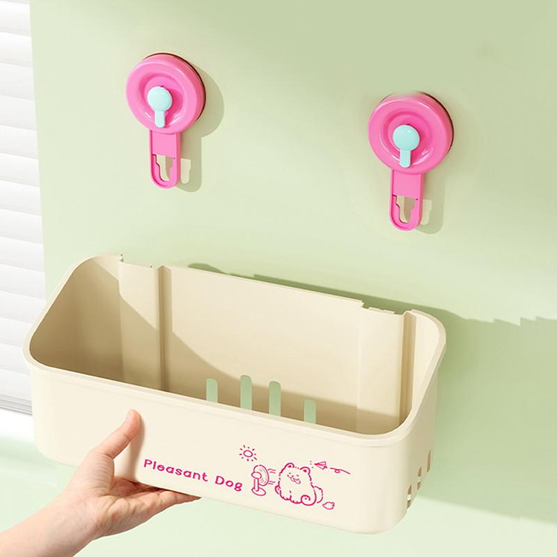 Suction Cup Rack, Drill-Free Bathroom Suction Cup Storage Box, Suitable For Bathroom, Toilet, Hand Washing, Wash Basin, Bathroom