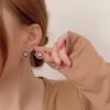 S925 Silver Needle Korean French Retro Stud Earrings Women's Round Pearl Flower Earrings Do Not Fade Trendy Ears