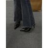 Pointed High Heel Skinny Boots Elastic Boots Crossed Rivets Autumn/Winter Chelsea Short Boots Children's Thin Heel