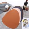 2 PCS Droplet Shape Nordic Originality Dining Table Mats Kitchen Accessories Cup Coaster Waterproof Oil Proof Leather Meal Mat