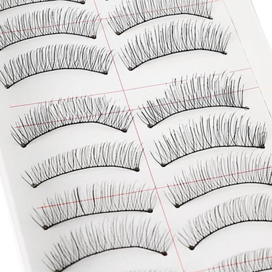 10 Pairs Black Cross Thick Soft Long False Eyelashes Makeup Fake Eye Lashes