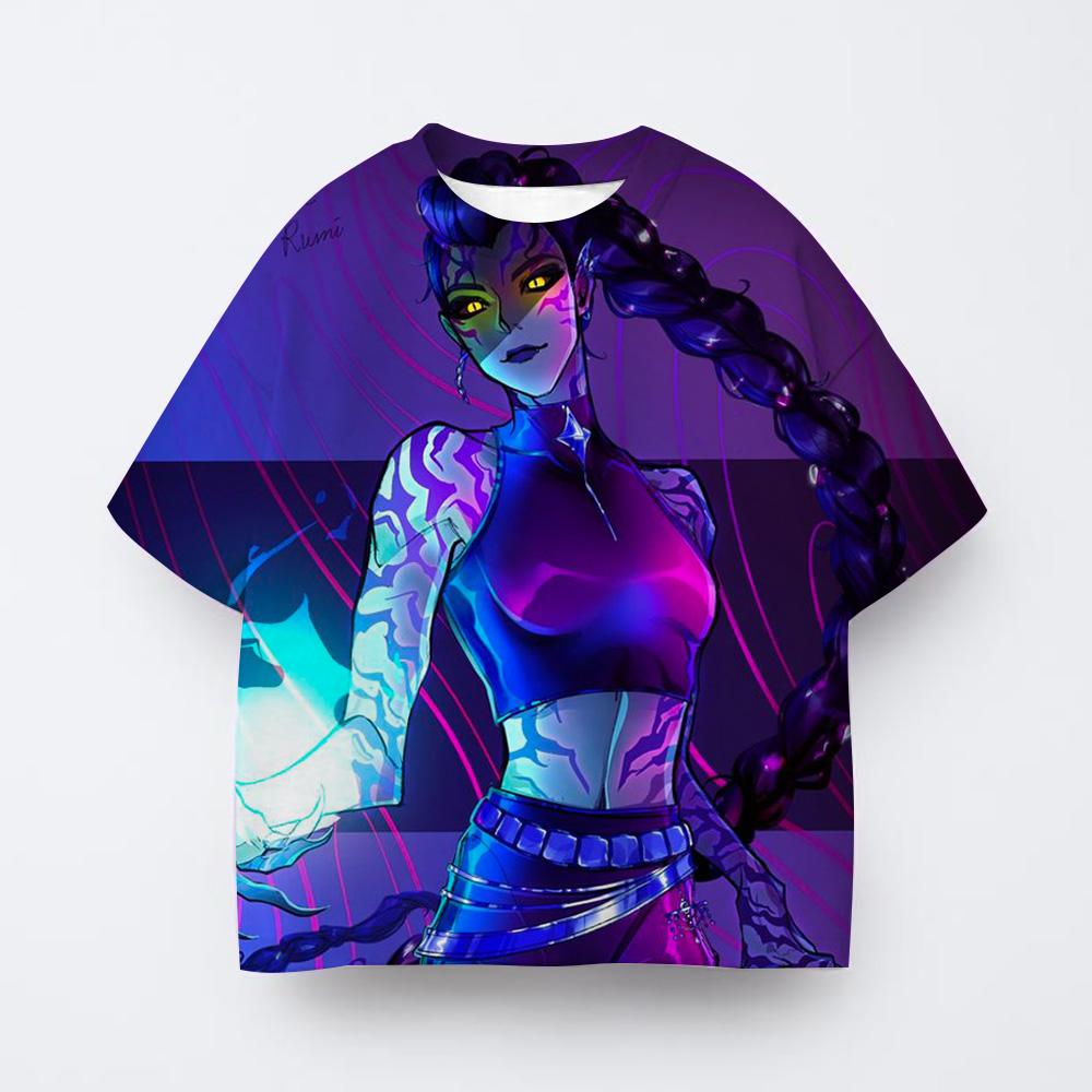 Sommer Neue Kurzarm Tops Jungen Cartoon Kpop Hexenjagd Gruppe Druck Rundhals Basic Shirt Kinder Mode Kleidung