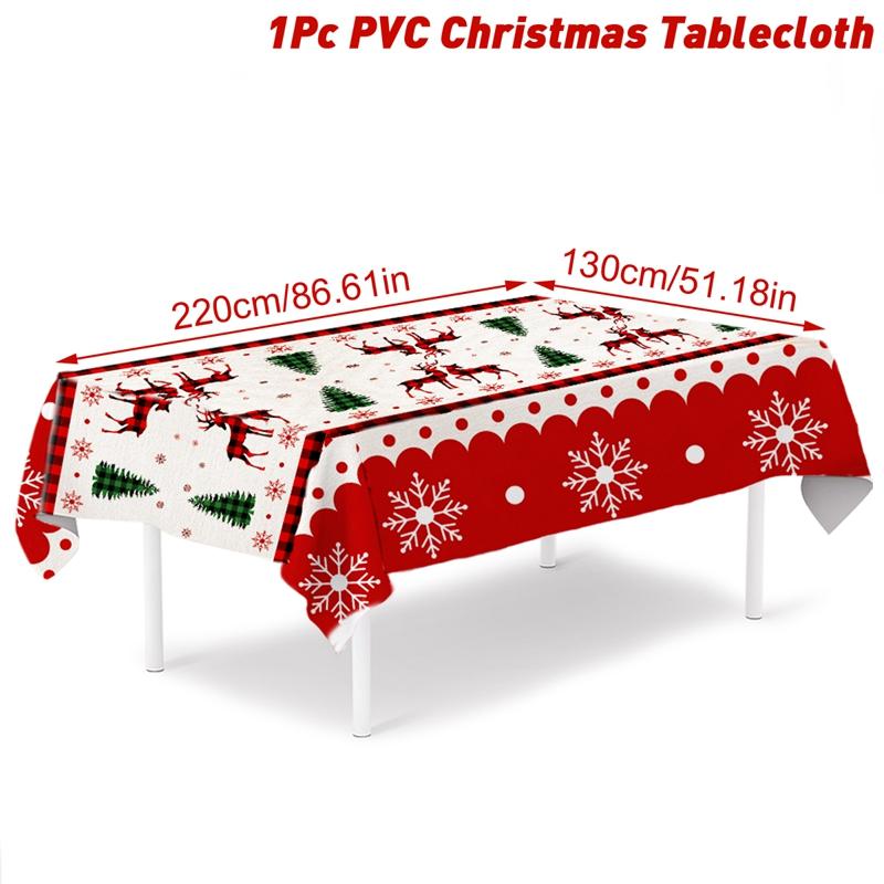 Christmas Plastic Tablecloth Merry Christmas Decorations For Home Table 2026 Navidad Noel Xmas Decor Happy New Year Gift 2026