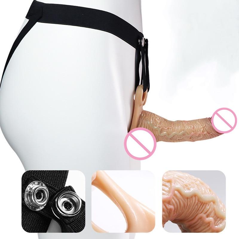 New Female Silicone Wear Dildo Solid One Piece Pants Lesbian Adult Erotic Supplies Dildo Wear Pants Vaginal Massage