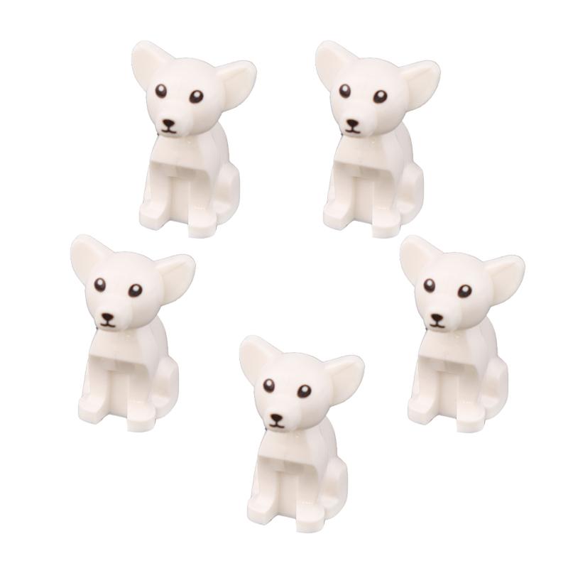 Mattoncini Compatibili Animali per Bambini MOC cane da Polizia con pelo dorato husky bulldog chihuahua modello mattoncini bambini Giocattoli Fai da Te 5p