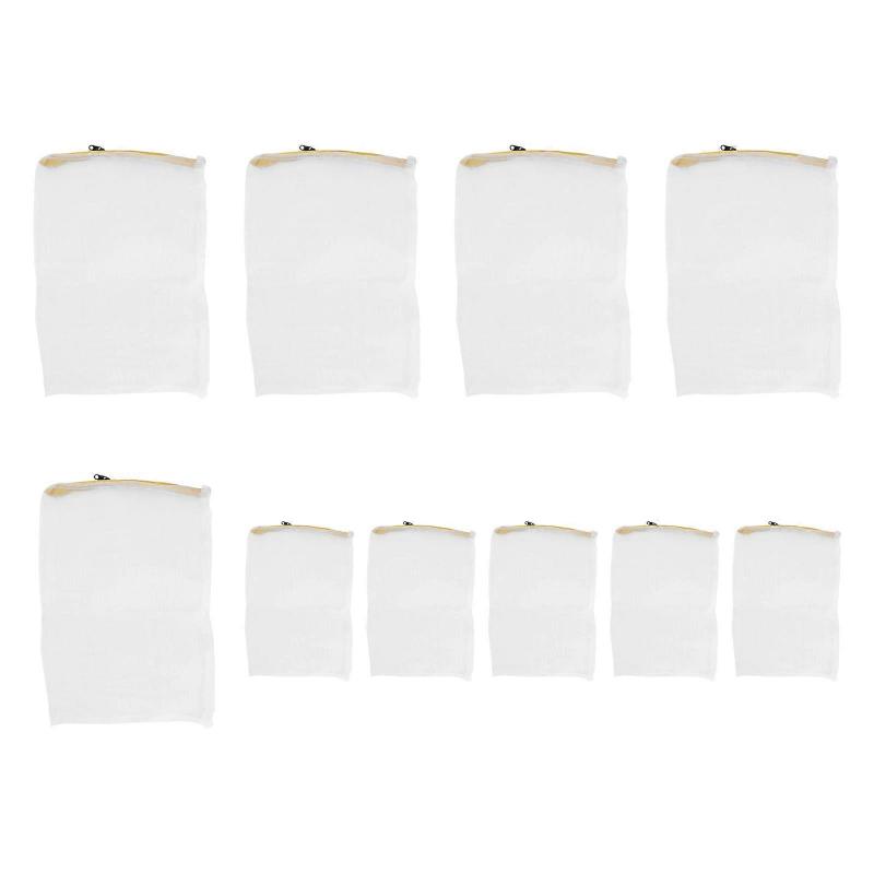 Aquarium Filter Material Pouches 10PCS Thickened Zipper Design For Aquarists Fine Mesh Design Perfect For Water Filtration
