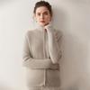 Lekasha Cashmere 2026 Stand-up Collar Women's Double Zipper Cardigan Coat