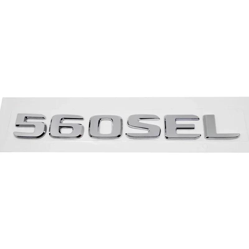3D ABS Zadní kufr auta Písmenný znak Číslo karoserie Znak Samolepka pro Mercedes Benz 230E 300E 300SEL 300SE 500SEL 560SEL 600SEL