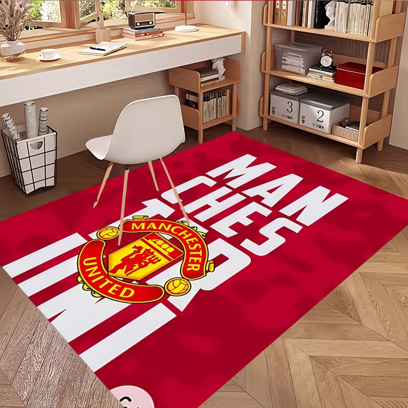 Manchester United F.C Print Rug, Washable Floor Carpet, For Entryway Dorm Laundry Room Office Study, Home Decor Birthday Christmas Gift
