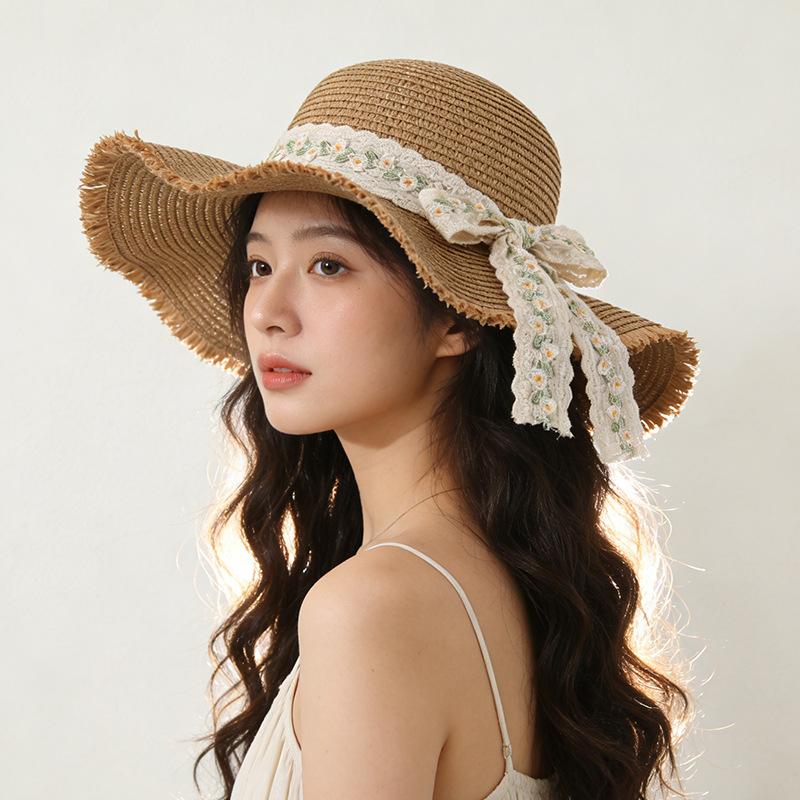 

Big brim, rough edge, sunscreen, sunshade, sun hat, straw hat. M（56-58cm）