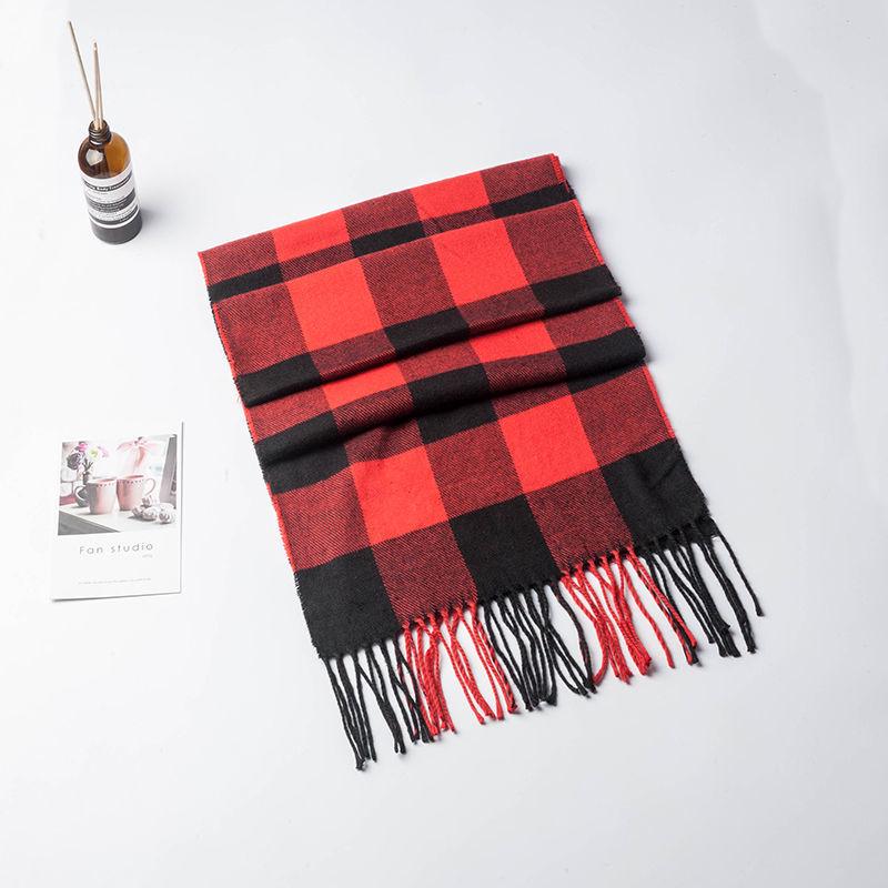 2024 Japanese-Style Plaid Scarf: Versatile Unisex Winter Shawl In Beige
