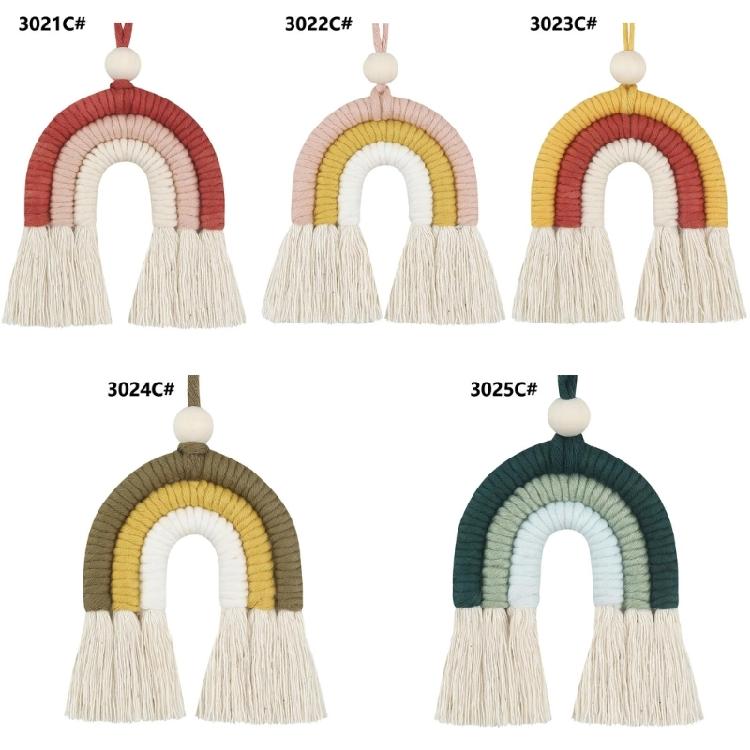 Teenager Home Decor Rainbow Wall Ornament Nordic Woven Wall Arts Bohemian