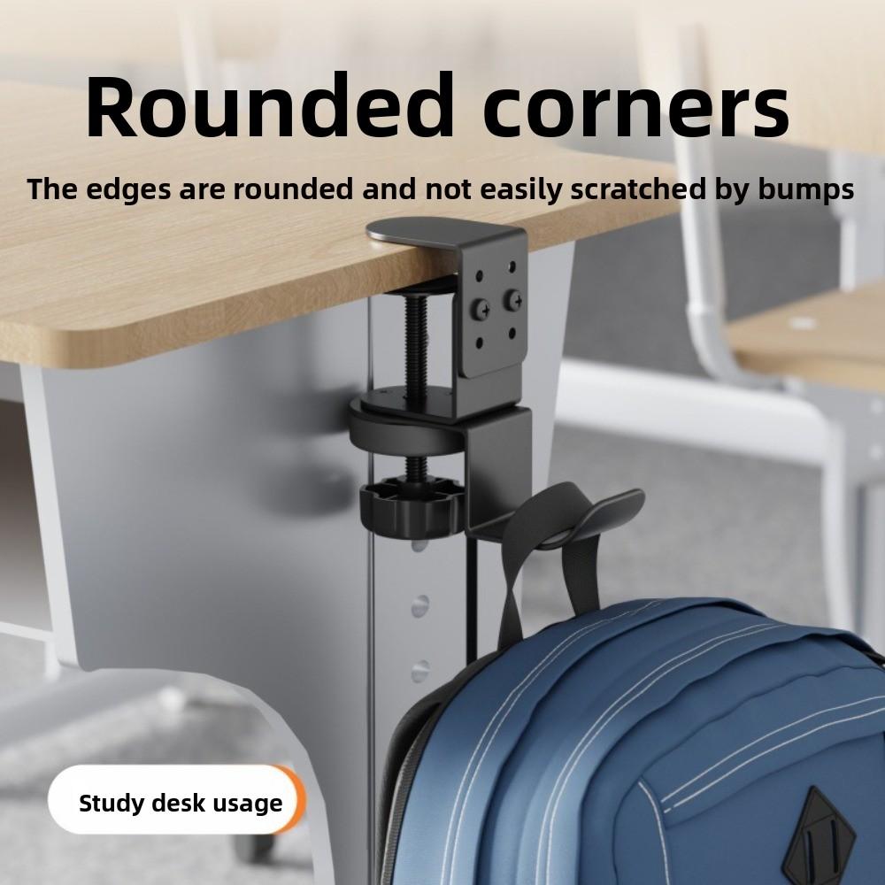 Carbon Steel Desk Edge Bag Hook Removable Rotatable Table Side Backpack Rack Space Saving Adjustable Desk Headset Hanger School