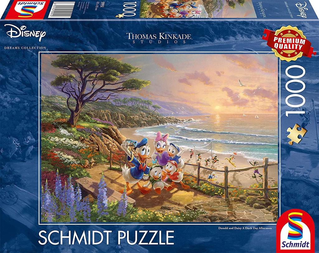1000 Piece Thomas Kinkade Disney Donald Daisy On the Beach Disney Puzzle Jigsaw Puzzle Present Gift Unisex Parallel Import Product [Item]