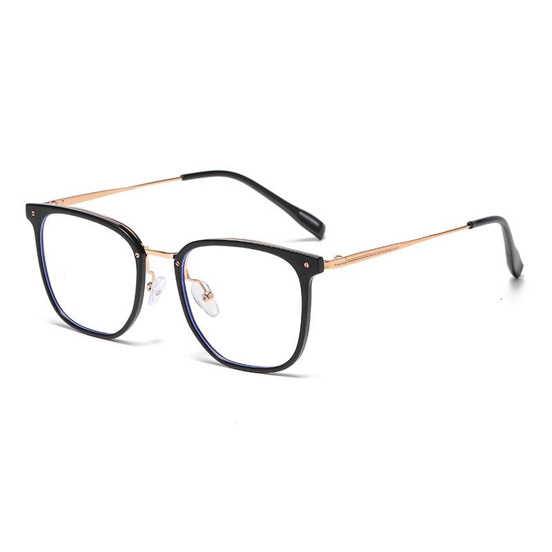 Square And Round Face, Large Frame, Anti-Blue Light Glasses, Myopia Can Be Matched With Degrees, Female Plain Face And White Eye Frame 1517