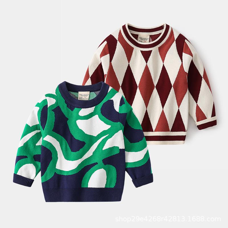 Kinderpullover 2026 neuer Kinderpullover Jungen Musterpullover Baby Unterhemd