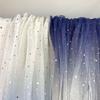 Gradient Rainbow Tulle Fabric Star Sequin By The Meter for Dress Hanfu Wedding Package DIY Sewing Cloth Soft Thin Draping Blue