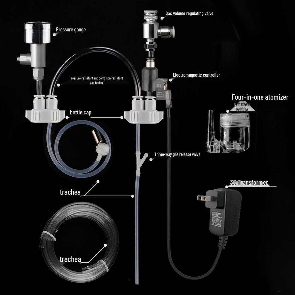 Kreatives CO2-Generator-Kit für Aquarien - DIY-Kohlendioxidsystem mit Magnetventil für Wasserpflanzen