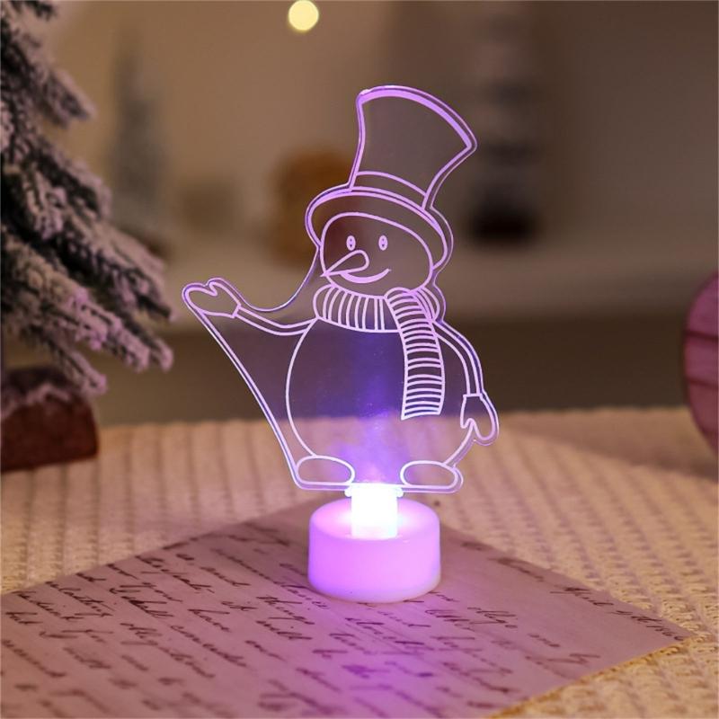 Glowing LED Acrylic Decoration Christmas Ornament Christmas Decorative Night Light For Kids Room Party Desktop Display