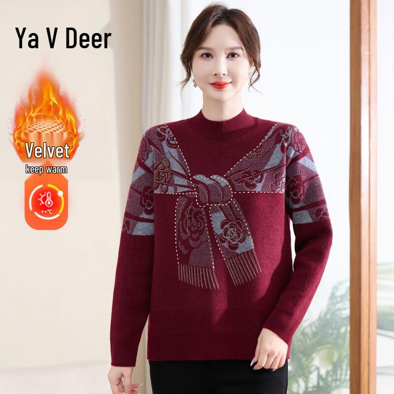 Yalu Women s Fleece Lined Half-Turtleneck Sweater 3XL