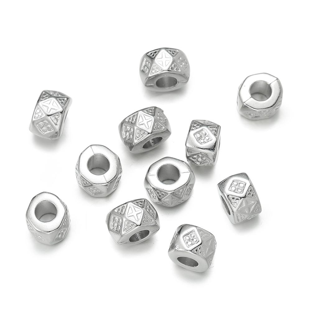 50pcs/lot CCB Spacer Beads Charms Antique Silver Color Spacer Beads Charms Pendants For DIY Bracelets Jewelry Making Accessories