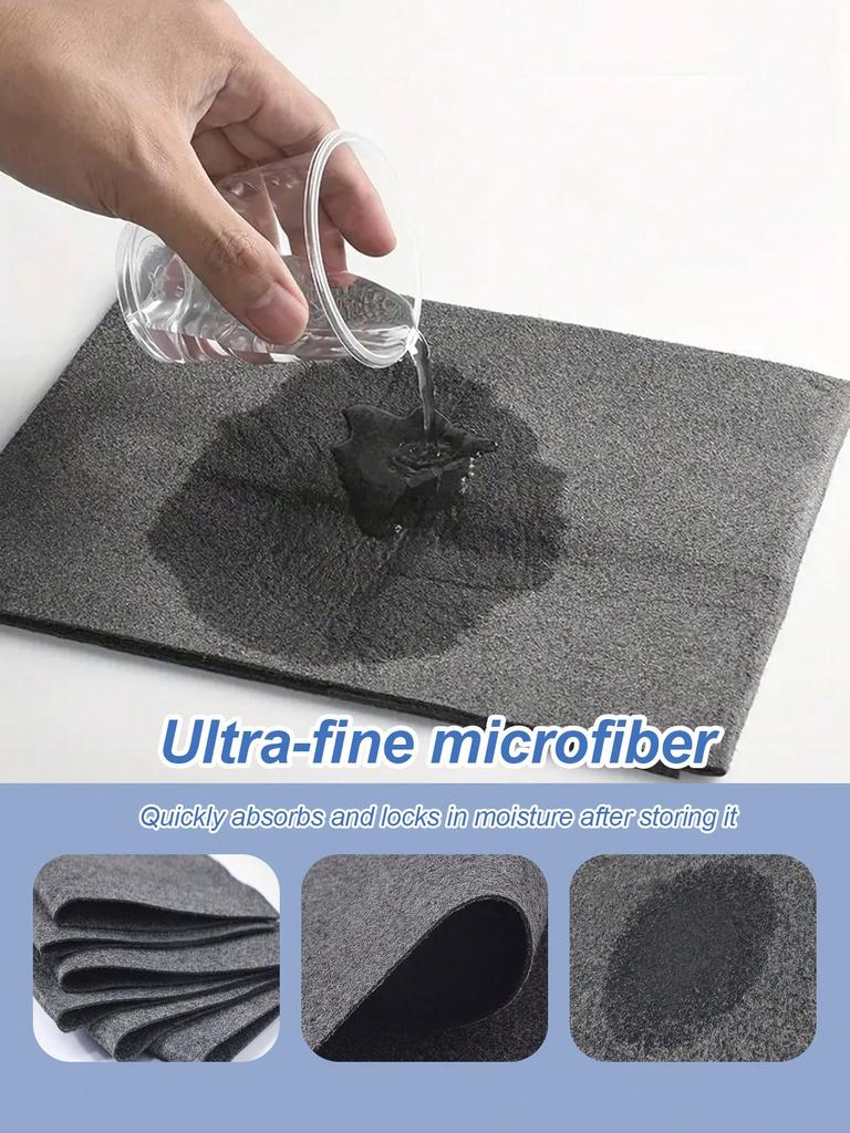 5Pcs Magic Microfiber Cleaning Cloths, Streak-Free for Glass/Mirror, Thick Absorbent, Fits Windows/Kitchen/Car/Home, Lint-Free,