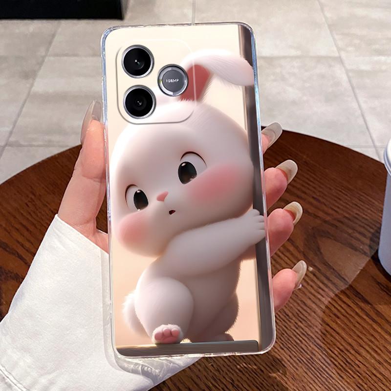 Jelly Casing For Honor 600 Lite / Honor 500 Smart 5G Clear Silicone Soft TPU Back Cover Cute Cat Rabbit Heart Protective Case