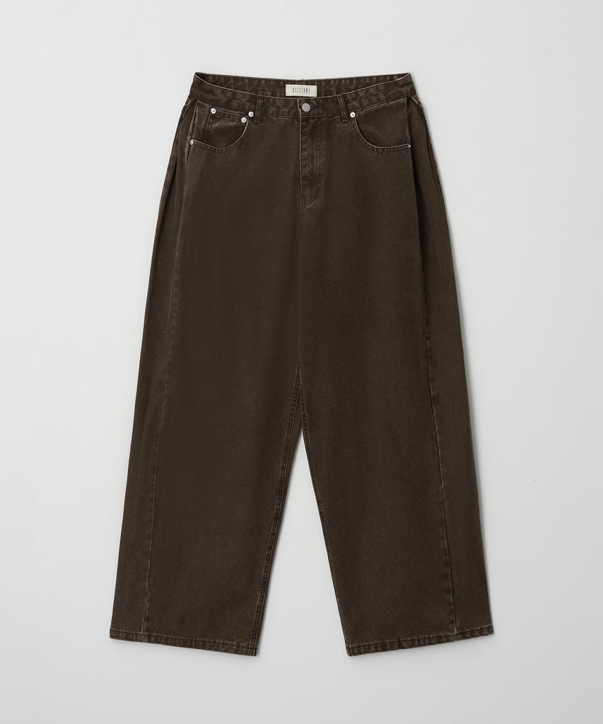 BILLIANT Side Tuck Wide Pants Brown