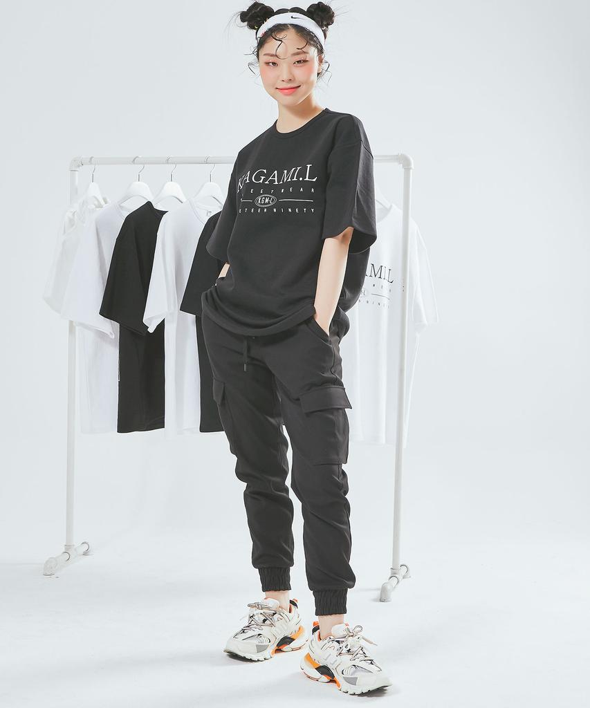 Kagamiel Oversized Big Front T-Shirt Black