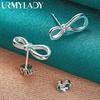 925 Sterling Silver Bowknot Earrings For Women Wedding Parties Fashion Jewelry