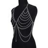 Body Chain For Women Quartz Crystal Stone Chain Bra Metal Body Harness Top Sexy Accessories Jewelry