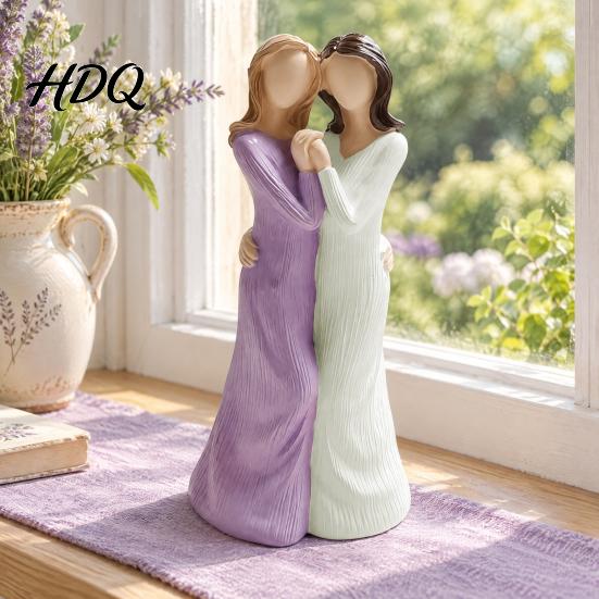 Angel Figurines for Home Decor Sister Figurines Hand Carved Resin Statue Living Room Unique Gifts Best Friends Bedroom Decor Heartwarming Friendship