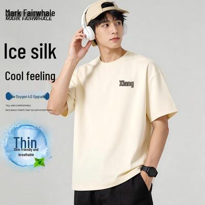 Mark Hua Fei Men's American Retro Quick-Dry Ice Silk Round Neck T-Shirt