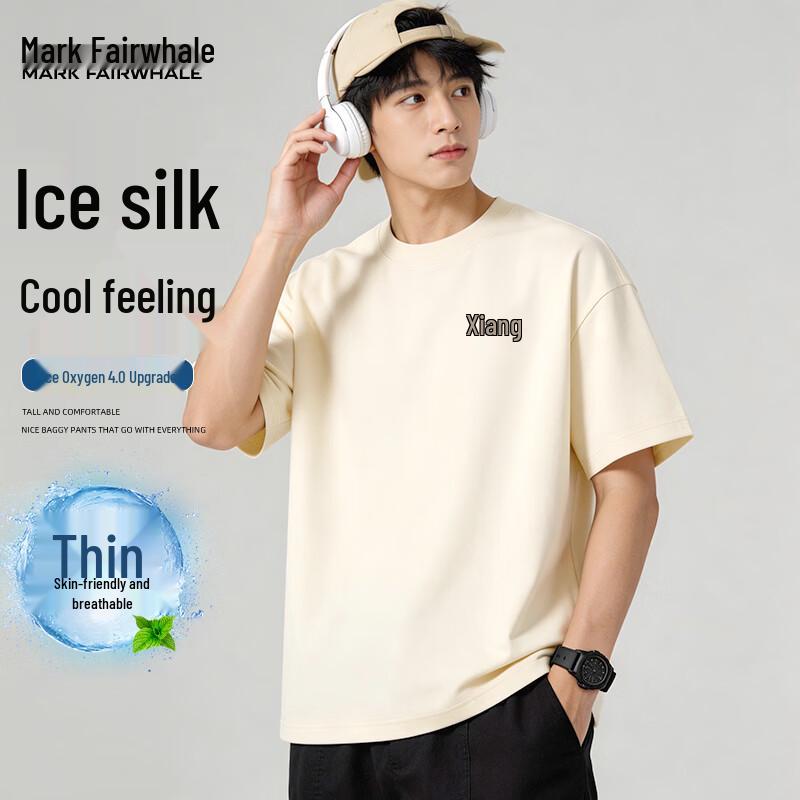 

Mark Hua Fei Men s American Retro Quick-Dry Ice Silk Round Neck T-Shirt 2XL